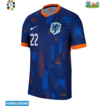 Nederland Denzel Dumfries #22 Bortedrakt EM 2024 Kortermet